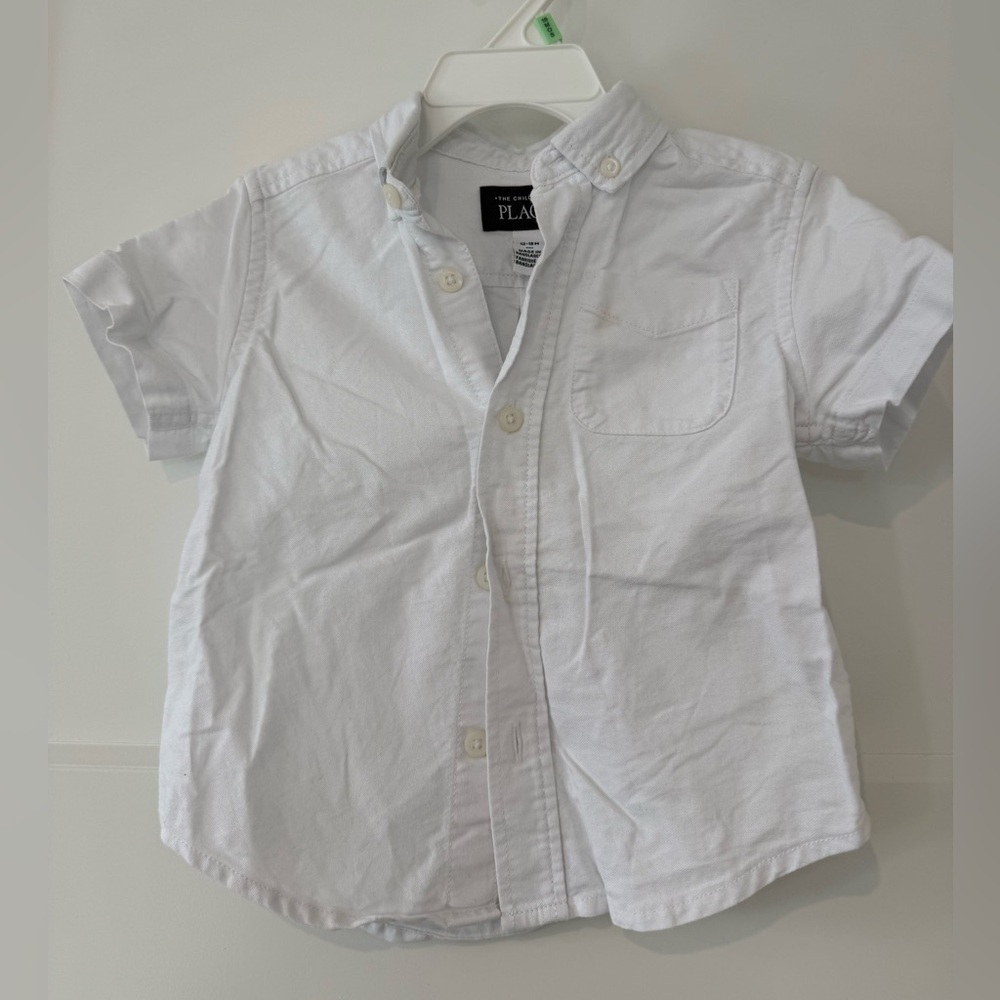 White beachy Short-Sleeve Button-Up Shirt